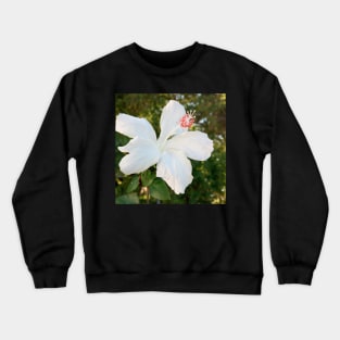 White Hibiscus Crewneck Sweatshirt